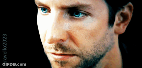 A Close Up Of A Man 'S Face With Crawling2023 On The Bottom Right GIF