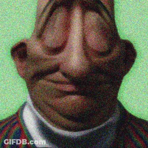 A Close Up Of A Man 'S Face With His Eyes Closed And A Very Large Nose . GIF