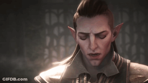 A Close Up Of A Man 'S Face With Long Hair And Ears GIF