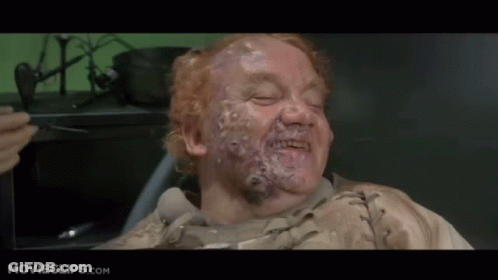 A Close Up Of A Man 'S Face With Movieclips.com On The Bottom Right GIF