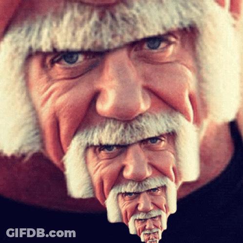 A Close Up Of A Man 'S Face With Multiple Faces GIF