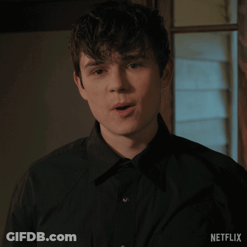 A Close Up Of A Man 'S Face With Netflix Written On The Bottom Right GIF