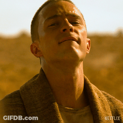 A Close Up Of A Man 'S Face With Netflix Written On The Bottom Right GIF