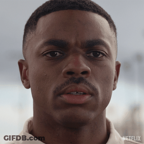 A Close Up Of A Man 'S Face With Netflix Written On The Bottom Right GIF
