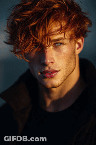 A Close Up Of A Man 'S Face With Red Hair And Freckles GIF