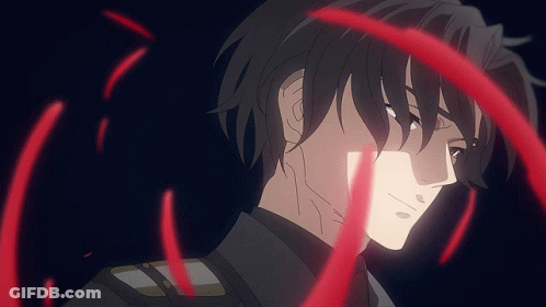 A Close Up Of A Man 'S Face With Red Lines Coming Out Of His Mouth GIF