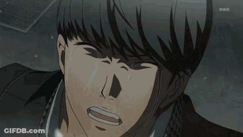 A Close Up Of A Man 'S Face With Tears Coming Out Of It GIF