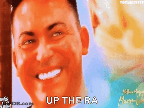 A Close Up Of A Man 'S Face With The Caption Up The Ra GIF