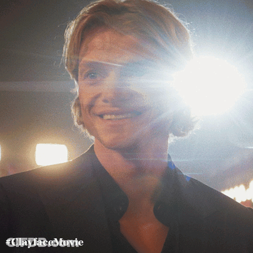 A Close Up Of A Man 'S Face With The Hashtag #Clayfacemovie Below Him GIF