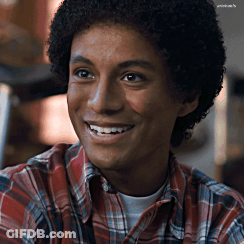 A Close Up Of A Man 'S Face With The Name Arichaels Visible GIF