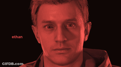 A Close Up Of A Man 'S Face With The Name Ethan On The Bottom Right GIF