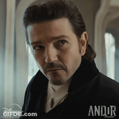 Close Up Of Man's Face With Andor Text GIF