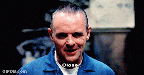 A Close Up Of A Man 'S Face With The Word Closer On It GIF