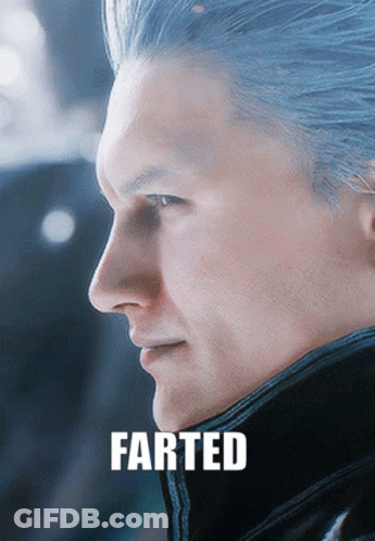 A Close Up Of A Man 'S Face With The Word Farted Below Him GIF