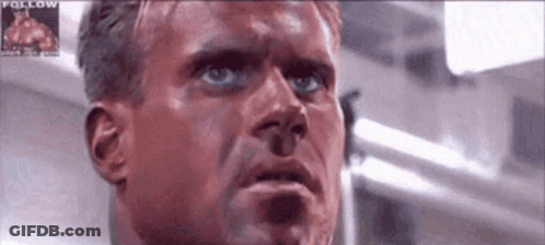 A Close Up Of A Man 'S Face With The Word Follow On The Bottom Right GIF