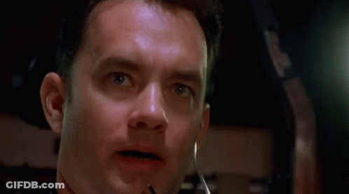 A Close Up Of A Man 'S Face With The Word Houst In White Letters GIF