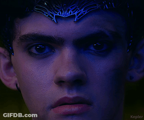 A Close Up Of A Man 'S Face With The Word Kepler In The Lower Right Corner GIF
