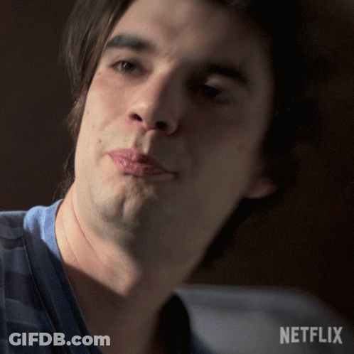 Close Up Of Man's Face With Netflix Text GIF