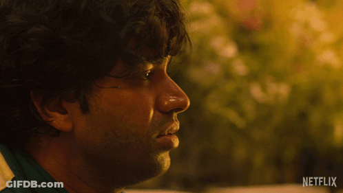 A Close Up Of A Man 'S Face With The Word Netflix On The Bottom Right GIF