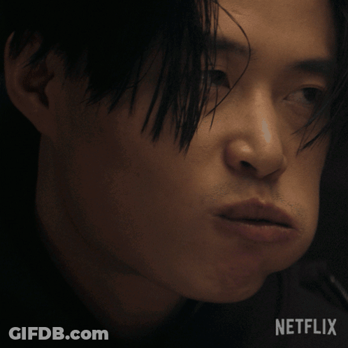 A Close Up Of A Man 'S Face With The Word Netflix On The Bottom Right GIF