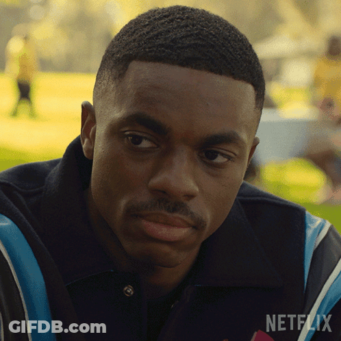 A Close Up Of A Man 'S Face With The Word Netflix On The Bottom Right GIF