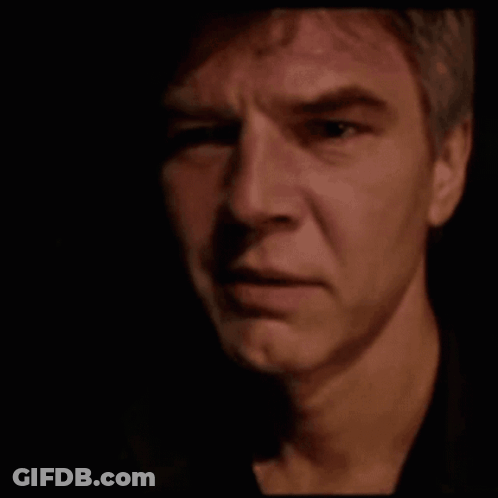A Close Up Of A Man 'S Face With The Words " Ammen Vafan " On The Bottom GIF