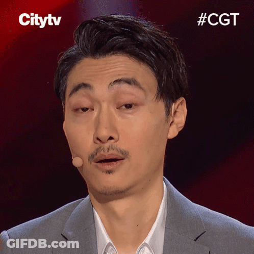 A Close Up Of A Man 'S Face With The Words Citytv Behind Him GIF