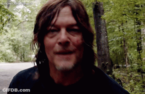 A Close Up Of A Man 'S Face With The Words Dixonscarou Tumblr Written Below Him GIF