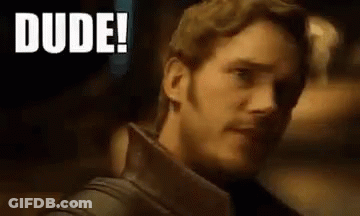 A Close Up Of A Man 'S Face With The Words `` Dude '' Written In The Background . GIF
