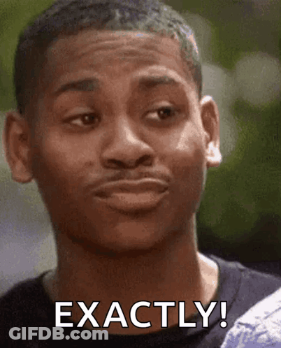A Close Up Of A Man 'S Face With The Words Exactly Written On It GIF
