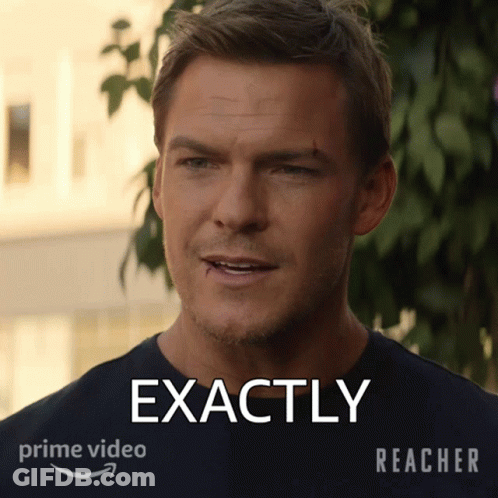 A Close Up Of A Man 'S Face With The Words Exactly Written On It GIF