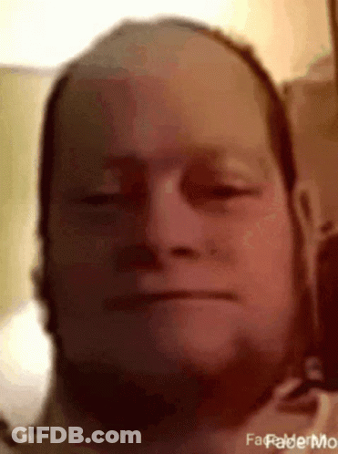 A Close Up Of A Man 'S Face With The Words " Fafadermo " On The Bottom Right GIF
