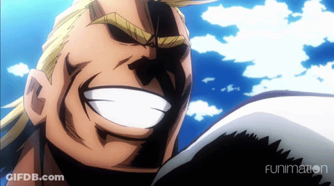 A Close Up Of A Man 'S Face With The Words Funimation On The Bottom GIF