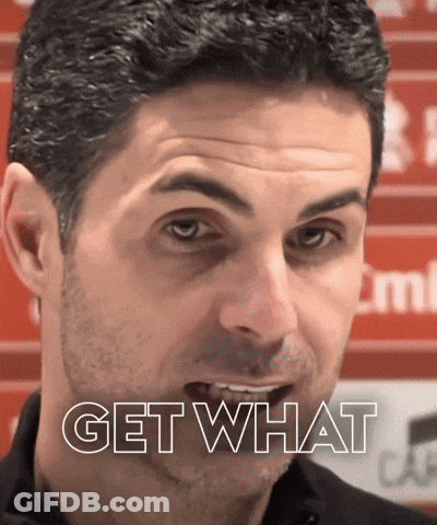 A Close Up Of A Man 'S Face With The Words Get What Written Above Him GIF