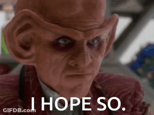 A Close Up Of A Man 'S Face With The Words I Hope So Below Him GIF
