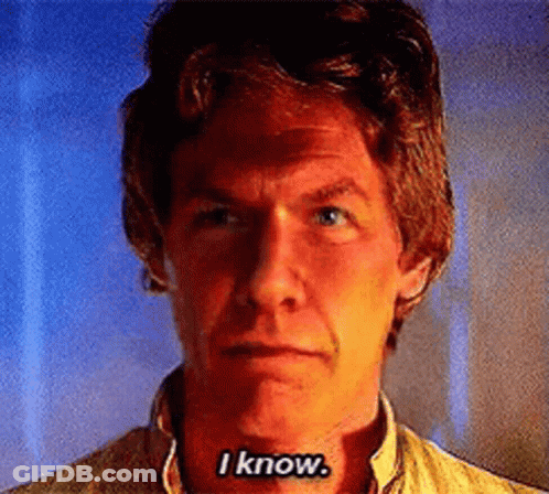 A Close Up Of A Man 'S Face With The Words I Know On His Chest GIF
