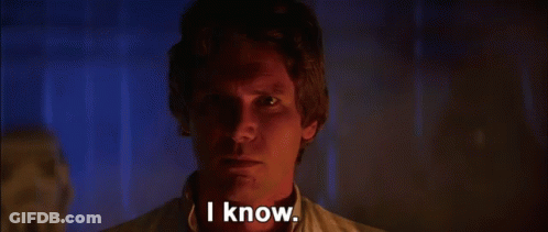 A Close Up Of A Man 'S Face With The Words `` I Know '' Written On His Face . GIF