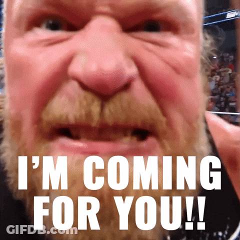 A Close Up Of A Man 'S Face With The Words " I 'M Coming For You " GIF