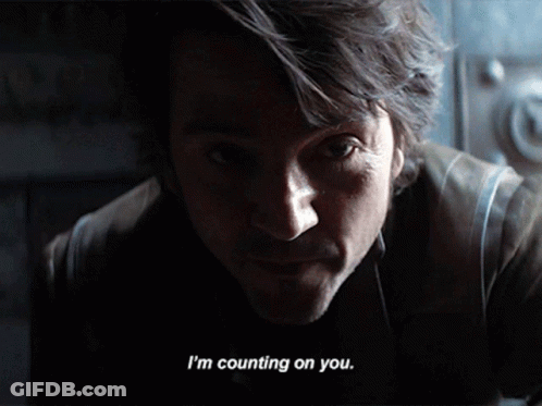 Man's Face With I'm Counting On You Text GIF