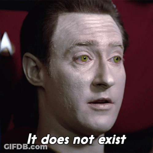 A Close Up Of A Man 'S Face With The Words " It Does Not Exist " Below Him GIF