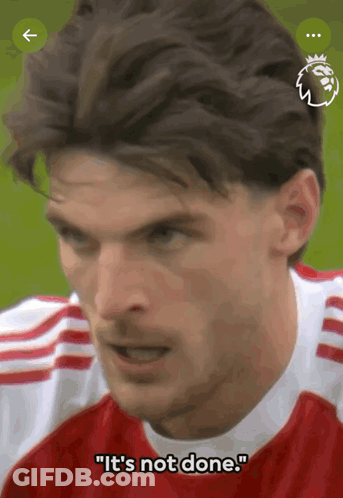 A Close Up Of A Man 'S Face With The Words " It 'S Not Done " GIF