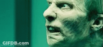A Close Up Of A Man 'S Face With The Words Just Crazy Human In The Corner GIF