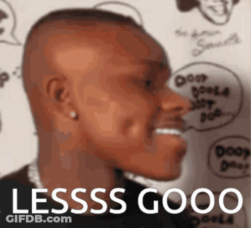 A Close Up Of A Man 'S Face With The Words Lessss Good Written Below It GIF