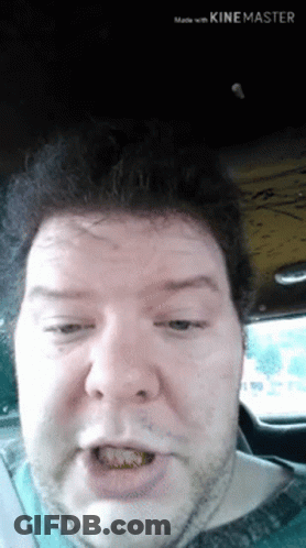 Close Up Of Man's Face With Made With Kinemaster Text GIF