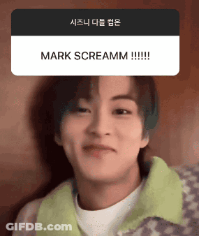 A Close Up Of A Man 'S Face With The Words Mark Screamm Written Above It GIF