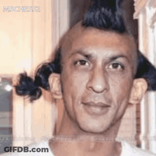 A Close Up Of A Man 'S Face With The Words Mschess2 On The Bottom Right GIF