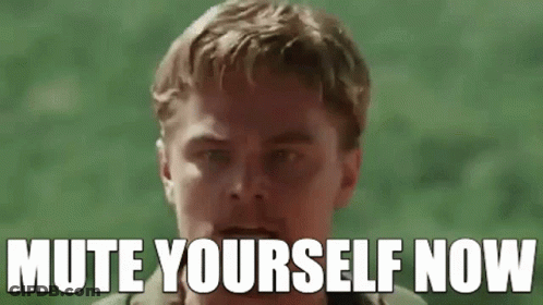 A Close Up Of A Man 'S Face With The Words `` Mute Yourself Now '' . GIF