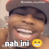 A Close Up Of A Man 'S Face With The Words Nah Ini Written On It GIF