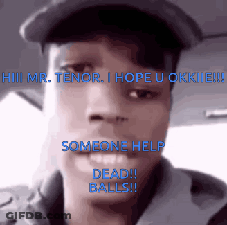 A Close Up Of A Man 'S Face With The Words " Someone Help Dead Balls " GIF