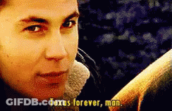A Close Up Of A Man 'S Face With The Words " Texas Forever Man " On The Bottom GIF